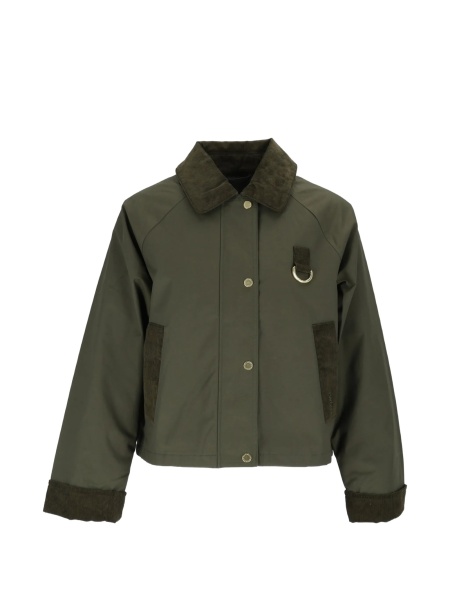 Jacheta Barbour verde din bumbac si poliamida