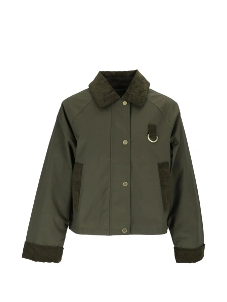 Jacheta Barbour verde din bumbac si poliamida