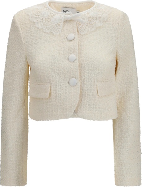 Jacheta Bouclé Jacket with lace collar
