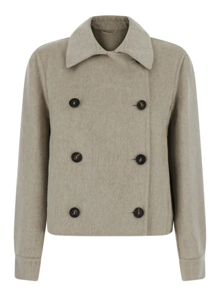 Jacheta Caban Crop con monile