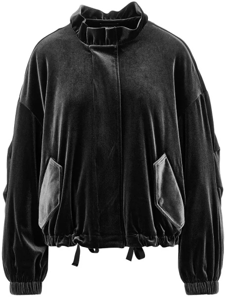 Jacheta Chenille blouson jacket with gathered neck