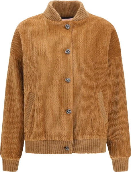 Jacheta Corduroy Jacket with embellished button closure