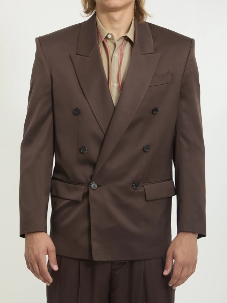 Jacheta Double-Breasted Silk Satin Jacket