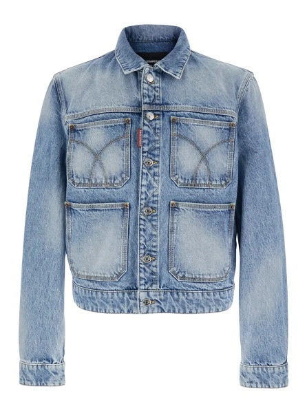 Jacheta DSQUARED2 albastra din denim