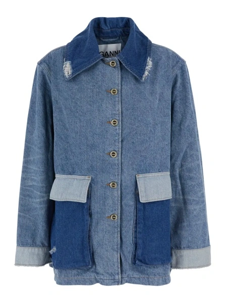 Jacheta Ganni albastra din denim