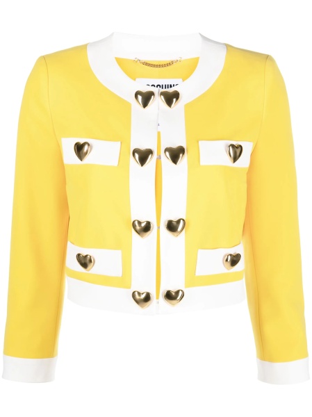 Jacheta Moschino galbena din polyester si elastan