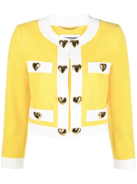Jacheta Moschino galbena din polyester si elastan