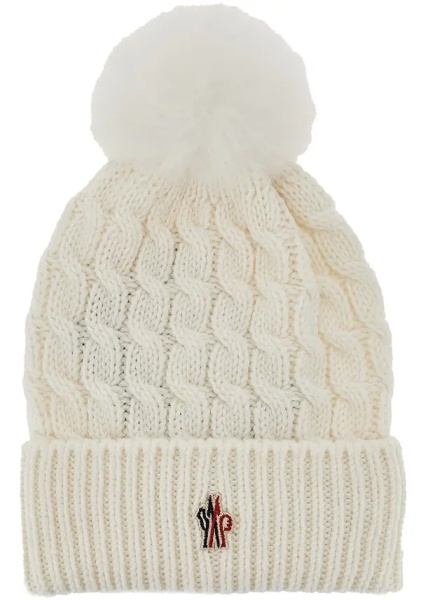 Manusi Wool beanie hat with fur pompom