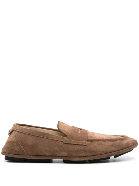 Mocasini Dolce & Gabbana maro din piele intoarsa
