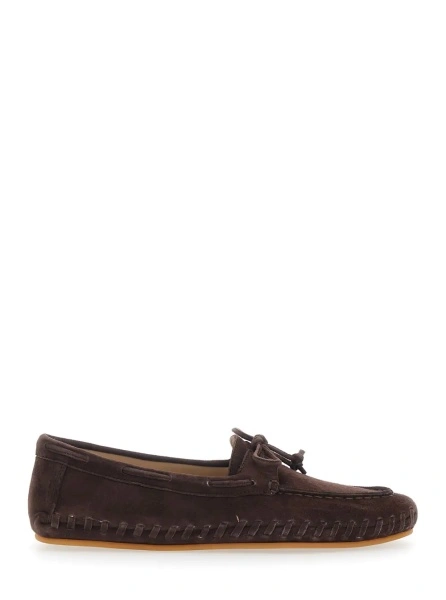 Mocasini 'Driver' Brown Loafers with Bow Detail in Suede Women