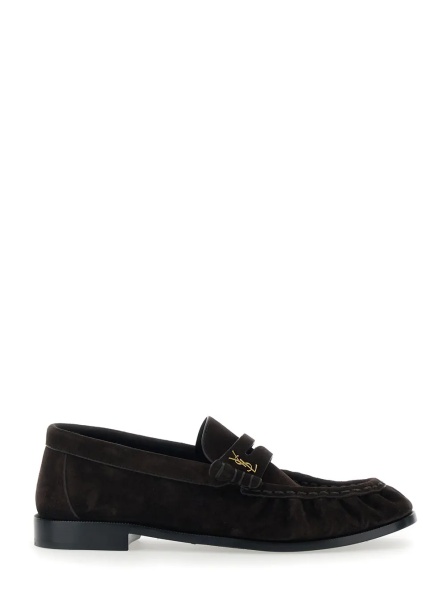 Mocasini 'Le Loafer' Brown Loafers with Hand-Stitched Toe and Cassandre Plaque in Suede for Women