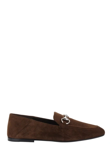 Mocasini 'Pierre' Brown loafers with front Horsebit plaque in suede for women