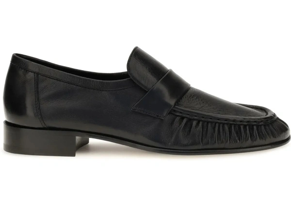 Mocasini THE ROW negri din piele intoarsa
