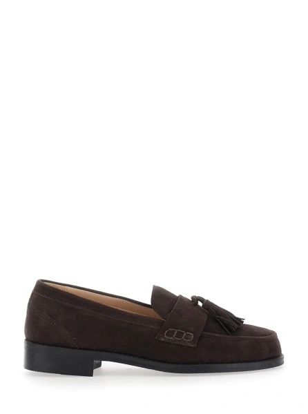 Mocasini TWINSET maro din piele intoarsa