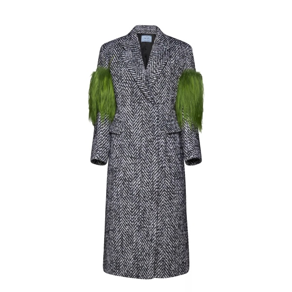 Paltoane Prada Herringbone Wool Coat