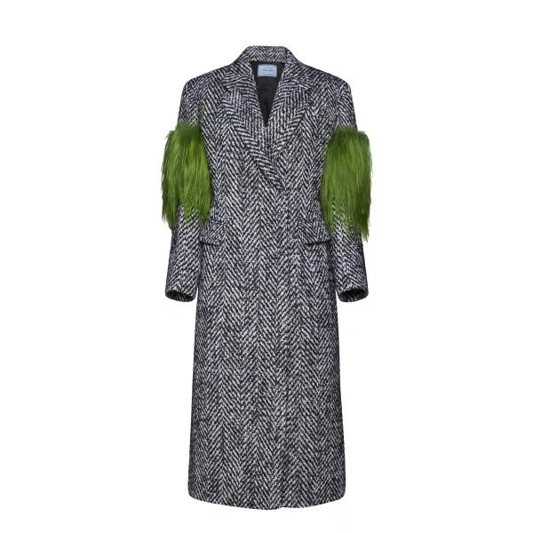 Paltoane Prada Herringbone Wool Coat