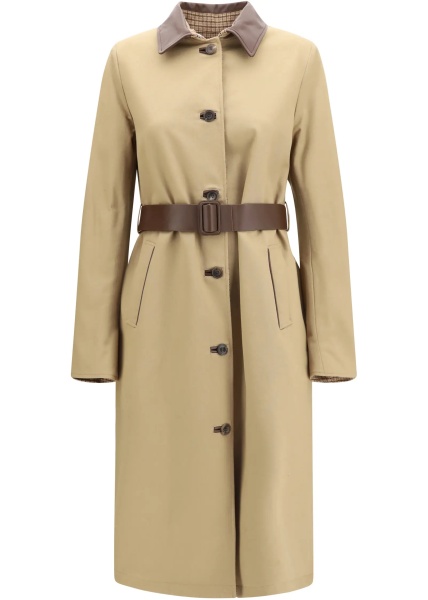 Paltoane Reversible cotton gabardine and cashmere Pied-de-Poule Trench Coat