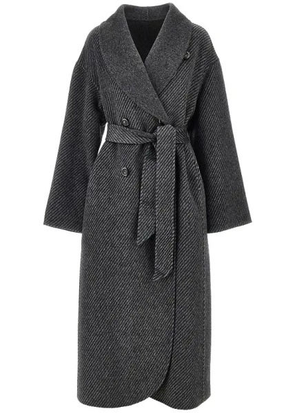Paltoane Reversible double-breasted coat with belt