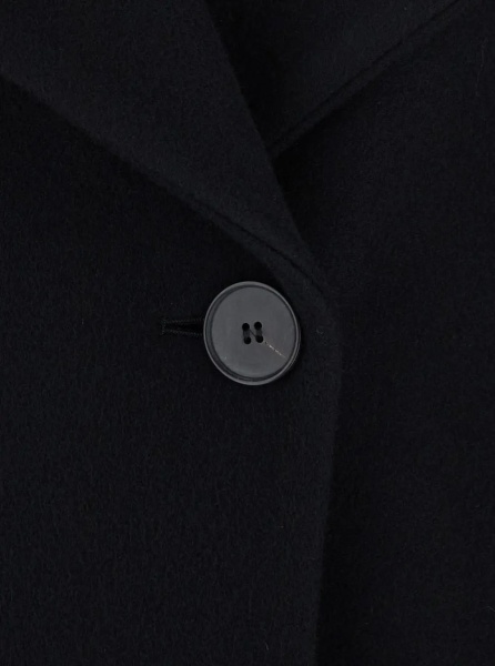 Paltoane Scott Coat with Notched Collar and Long Sleeves in Tech Fabric Black for Men