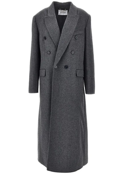 Palton Mélange wool and cashmere long coat