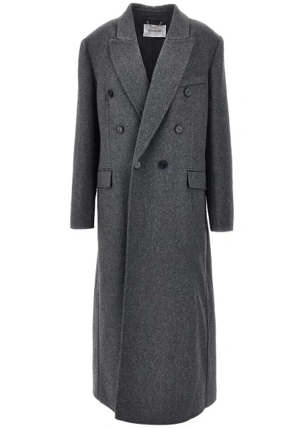 Palton Mélange wool and cashmere long coat