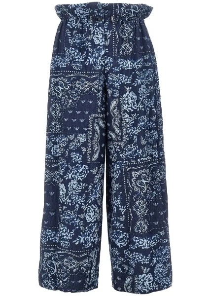Pantaloni Bandana print chambray pants