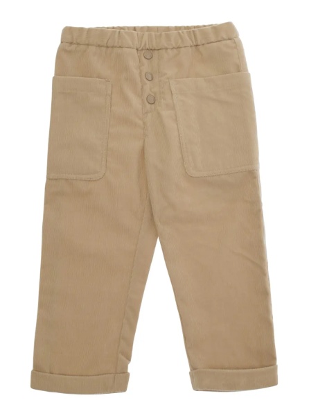 Pantaloni Beige Pants with logo patch on the back in Tech Fabric for Boy