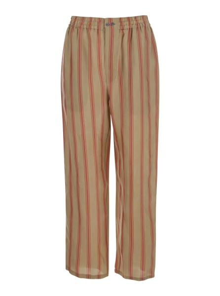 Pantaloni Beige 'STRIPS' Pants with Elastic Waist and Side Pockets for Men