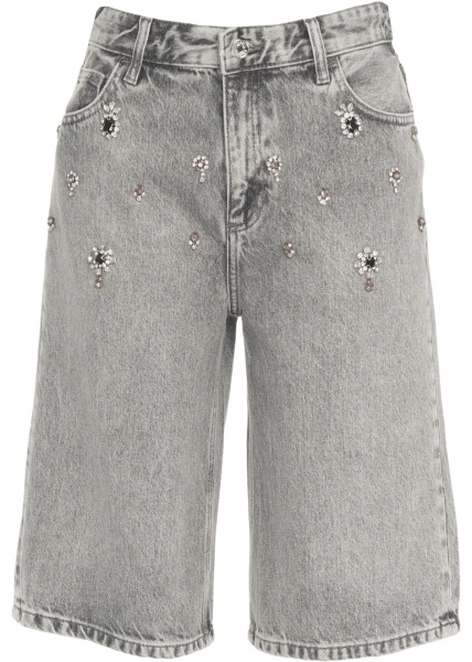 Pantaloni Bermuda shorts with rhinestones