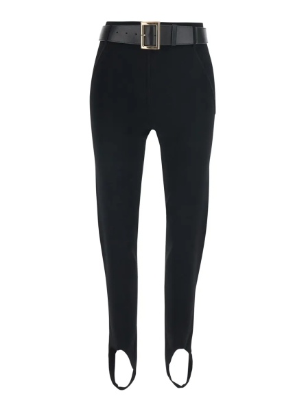 Pantaloni Black leggings with high waist belt in viscose Blend for women