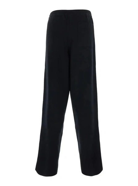 Pantaloni Black pants with elasticated drawstring waist in cashmere men
