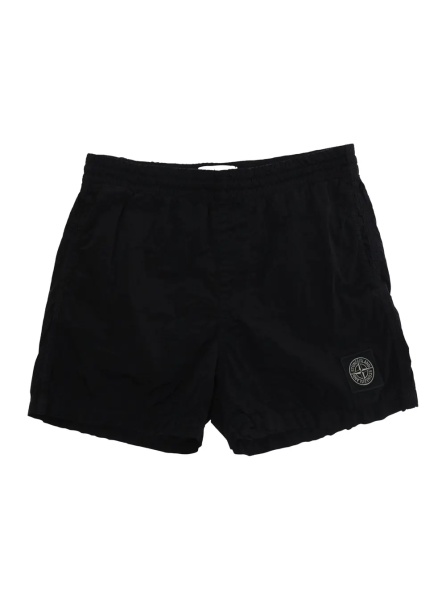 Pantaloni Black Shorts L1S16B100002S0043V0029 with Welt Pocket and Logo on the Back in Polyamide Kids