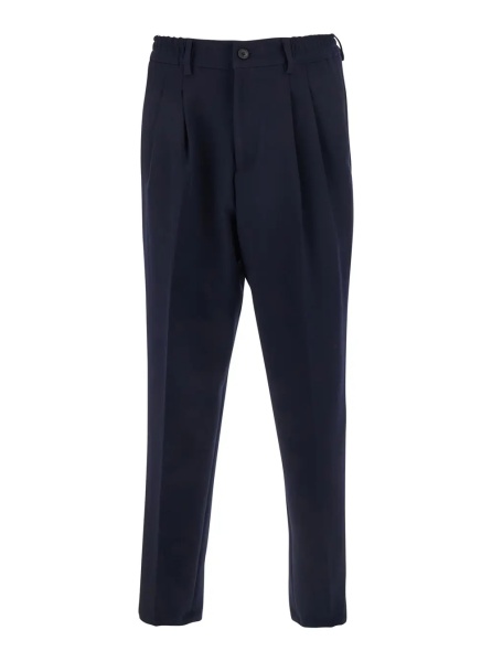Pantaloni Blue Pants with Elastic Waist and Belt Loops in Cotton Man