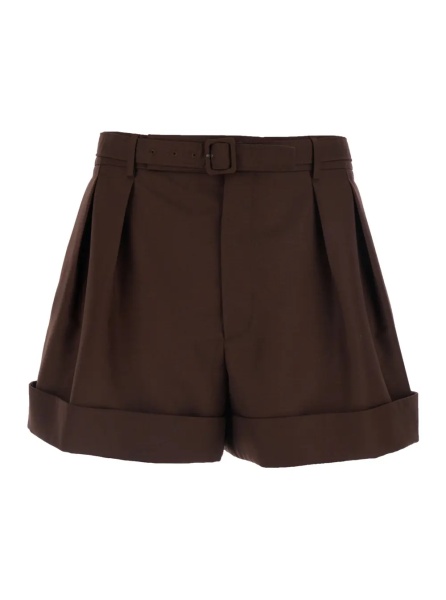 Pantaloni Brown Cotton Bermuda Shorts with Side Pockets for Men