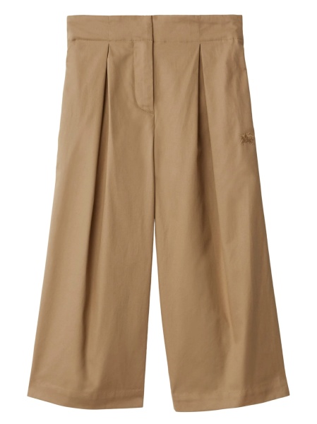Pantaloni Burberry Kids maro din bumbac