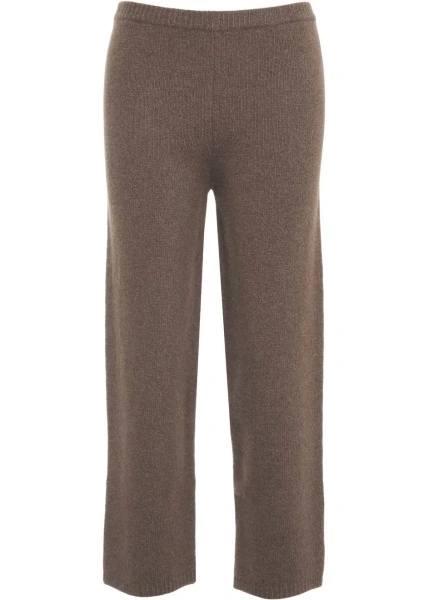 Pantaloni casual Aylin Koenig maro din lana merinos