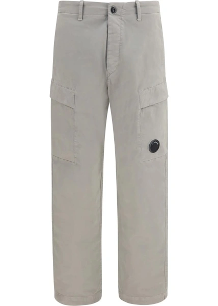Pantaloni casual C.P. Company multicolor din bumbac si satin