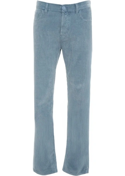 Pantaloni casual Jacob Cohen albastri din catifea reiata