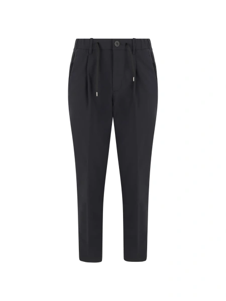 Pantaloni conici Herno negri din polyester