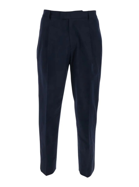 Pantaloni Cotton Pants with Black Details in Wool and Cotton Blend for Men