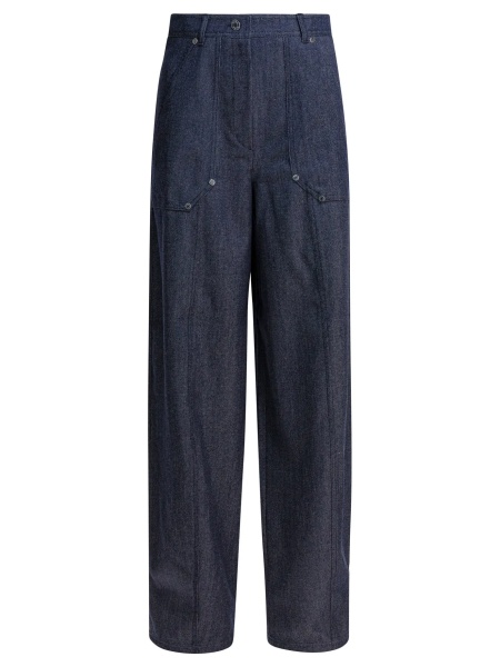 Pantaloni Denim-effect wool pants
