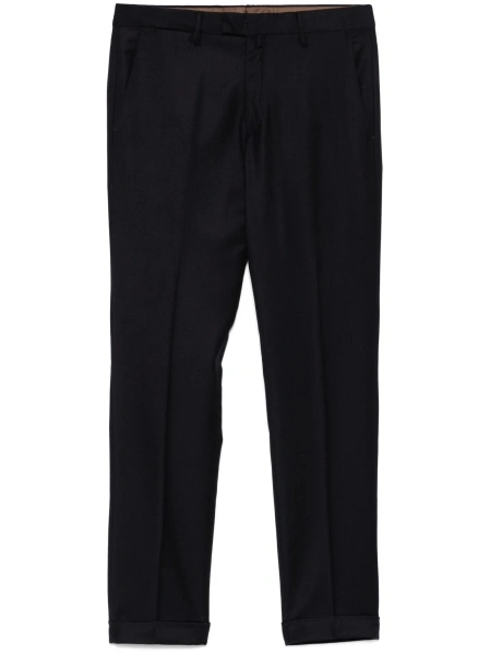 Pantaloni drepti Briglia albastri din lana si elastan