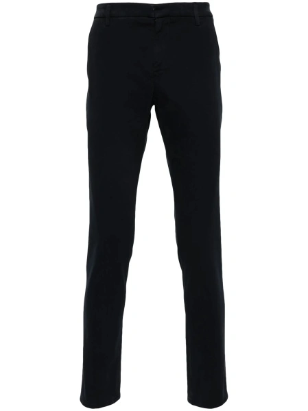 Pantaloni drepti Dondup albastri din polyester si bumbac