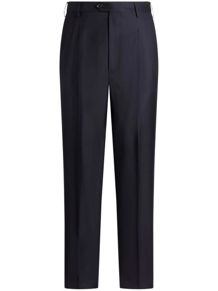 Pantaloni drepti ETRO albastri din lana si corn