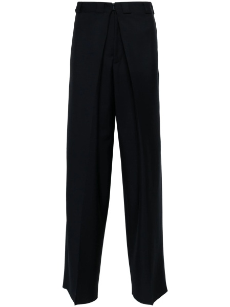 Pantaloni drepti Givenchy albastri din lana si mohair