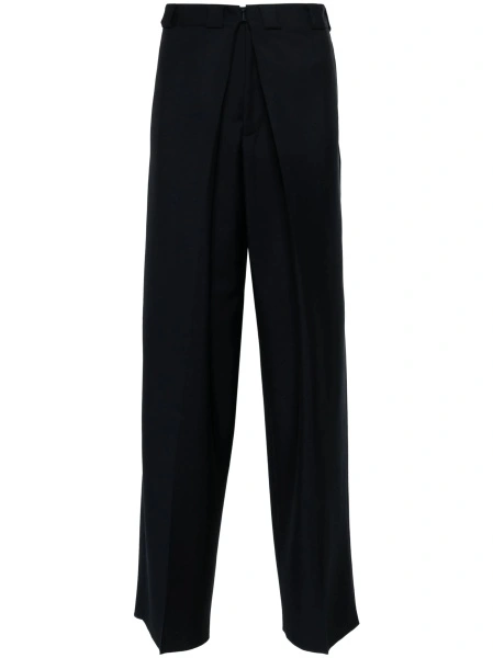Pantaloni drepti Givenchy albastri din lana si mohair