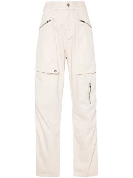 Pantaloni drepti Isabel Marant neutri din bumbac