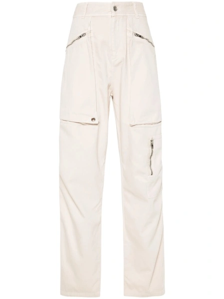 Pantaloni drepti Isabel Marant neutri din bumbac