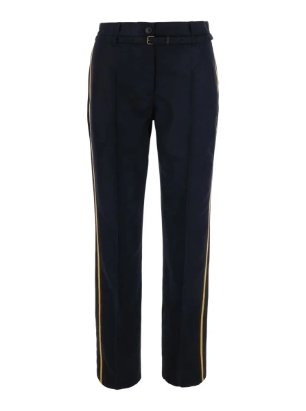 Pantaloni Dries Van Noten albastri din lana 'Persy'