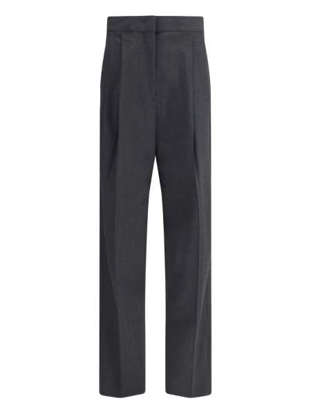 Pantaloni eleganti Fabiana Filippi gri din matase si poliamida